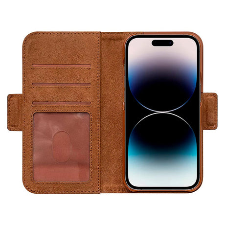 iPhone 14 Pro Key Nordfjord Slim Wallet Læder Cover m. Pung - Brun