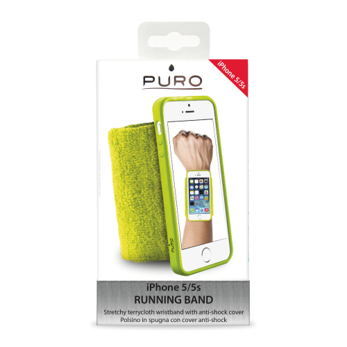 Puro Running Wristband / Armbånd iPhone SE / 5 / 5s Lime Grøn