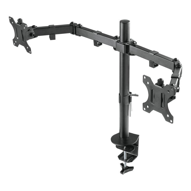 Deltaco Full Motion Desk Mount Arm til 2 Skærme 13-32'' - Sort (VESA 75 & 100)