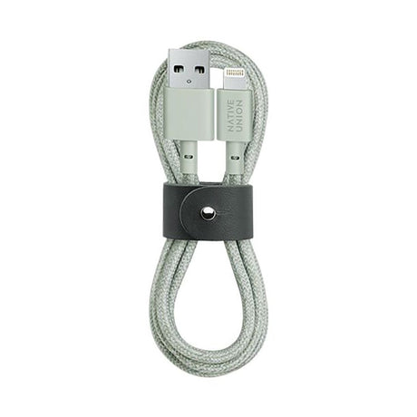 Native Union Belt Kabel USB-A til Lightning m. Læderspænde 1.2 meter - Sage