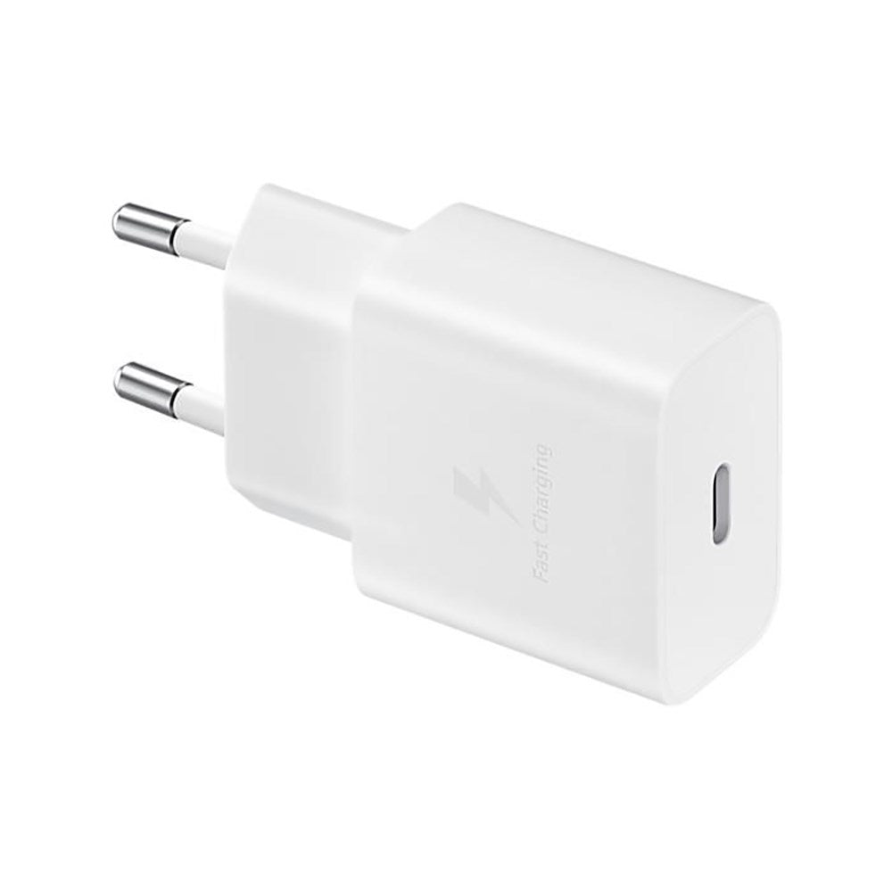 Original Samsung Fast Charger 15W Vægoplader m. USB-C til USB-C Kabel - Hvid