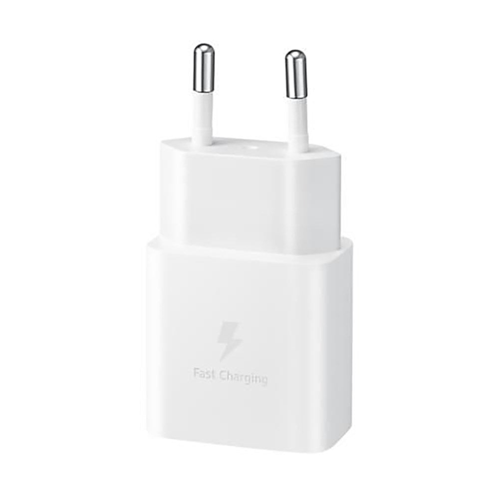 Original Samsung Fast Charger 15W Vægoplader m. USB-C til USB-C Kabel - Hvid