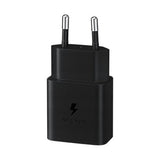 Original Samsung Fast Charger 15W Vægoplader m. USB-C til USB-C Kabel - Sort