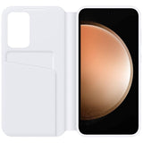 Original Samsung Galaxy S23 FE Smart Clear View Flip Cover - Hvid (EF-ZS711CWEGWW)