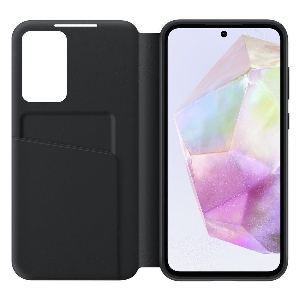 Original Samsung Galaxy A35 (5G) Smart View Flip Cover m. Pung - Sort (EF-ZA356CBEGWW)