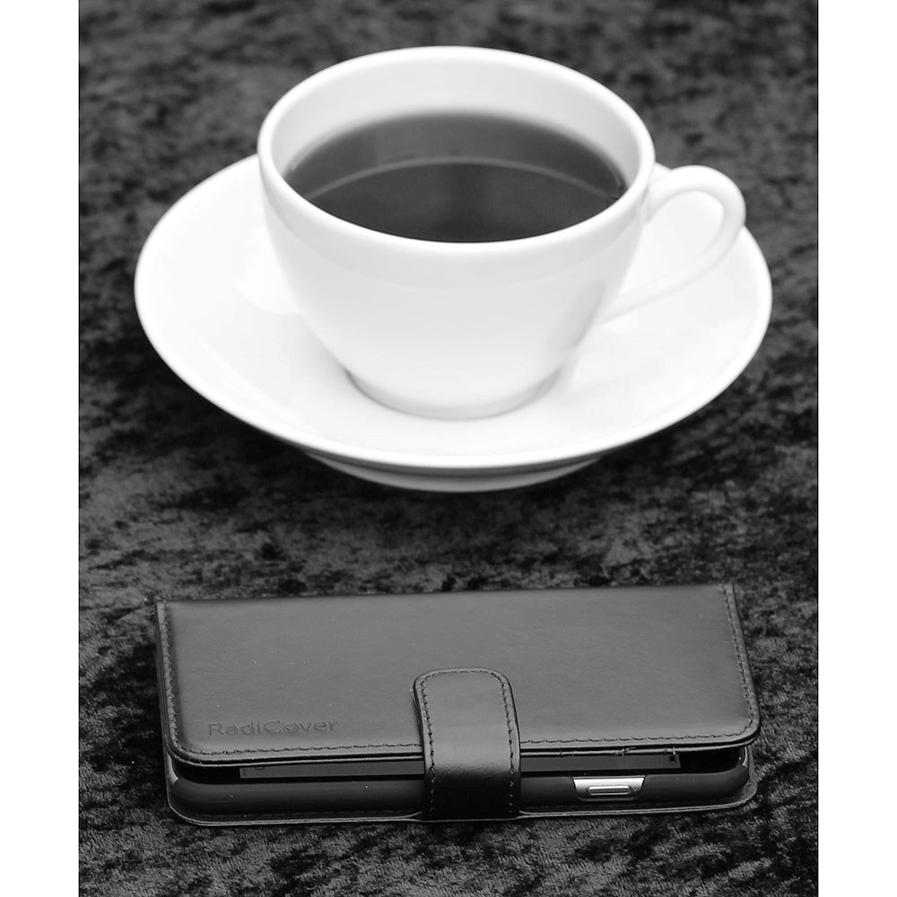 RadiCover Samsung Galaxy S20 - Vegansk Læder Flip Cover - 86% Strålingsbeskyttelse - Sort