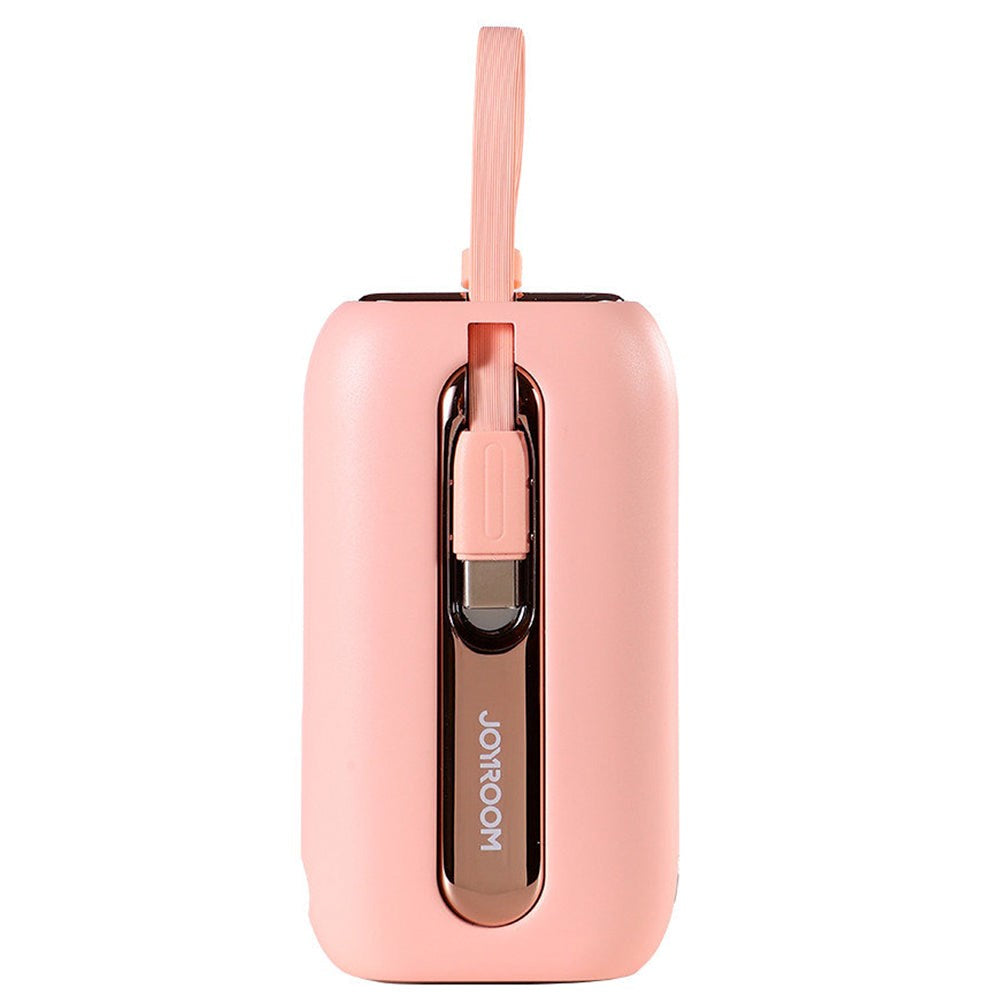 Joyroom JR-L012 Powerbank 22.5W USB-C PD m. Indbygget USB-C & Lightning Kabel - 10.000 mAh - Lyserød