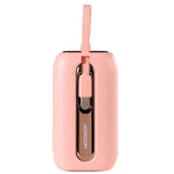 Joyroom JR-L012 Powerbank 22.5W USB-C PD m. Indbygget USB-C & Lightning Kabel - 10.000 mAh - Lyserød