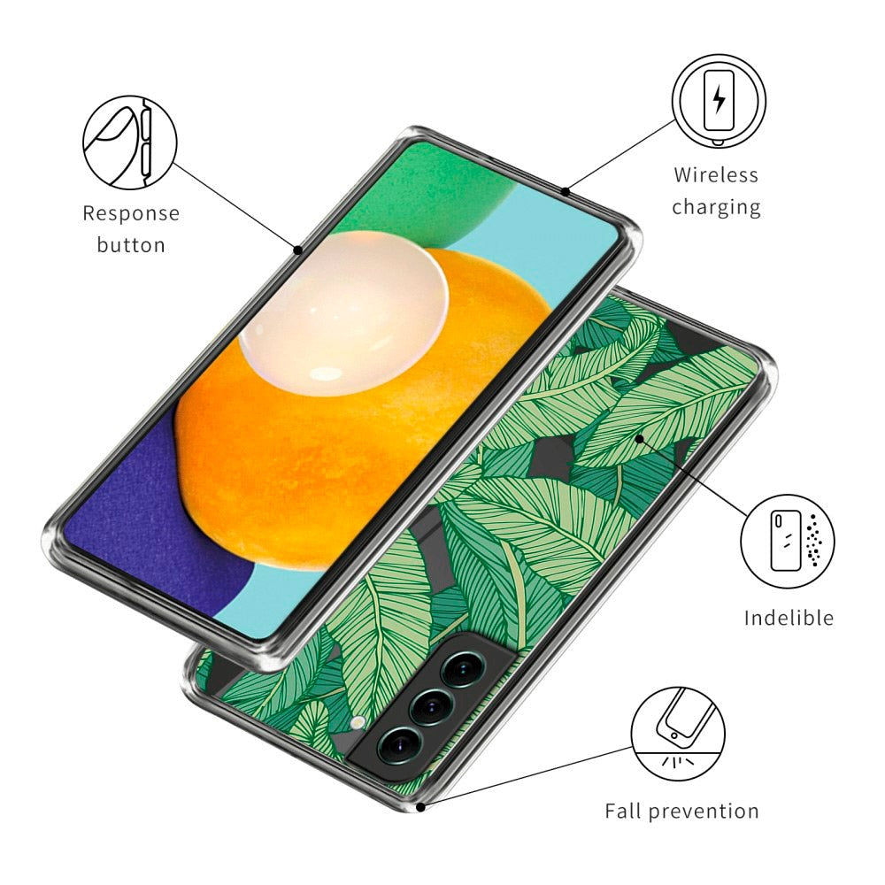 Samsung Galaxy S23 Plastik Transparent Bagside Cover m. Motiv - Jungle Tema