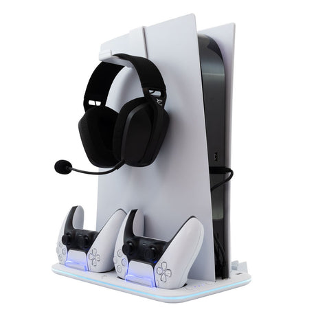 White Shark KIMURA 2 Multifunktionel Ladestation til PS5 - Hvid