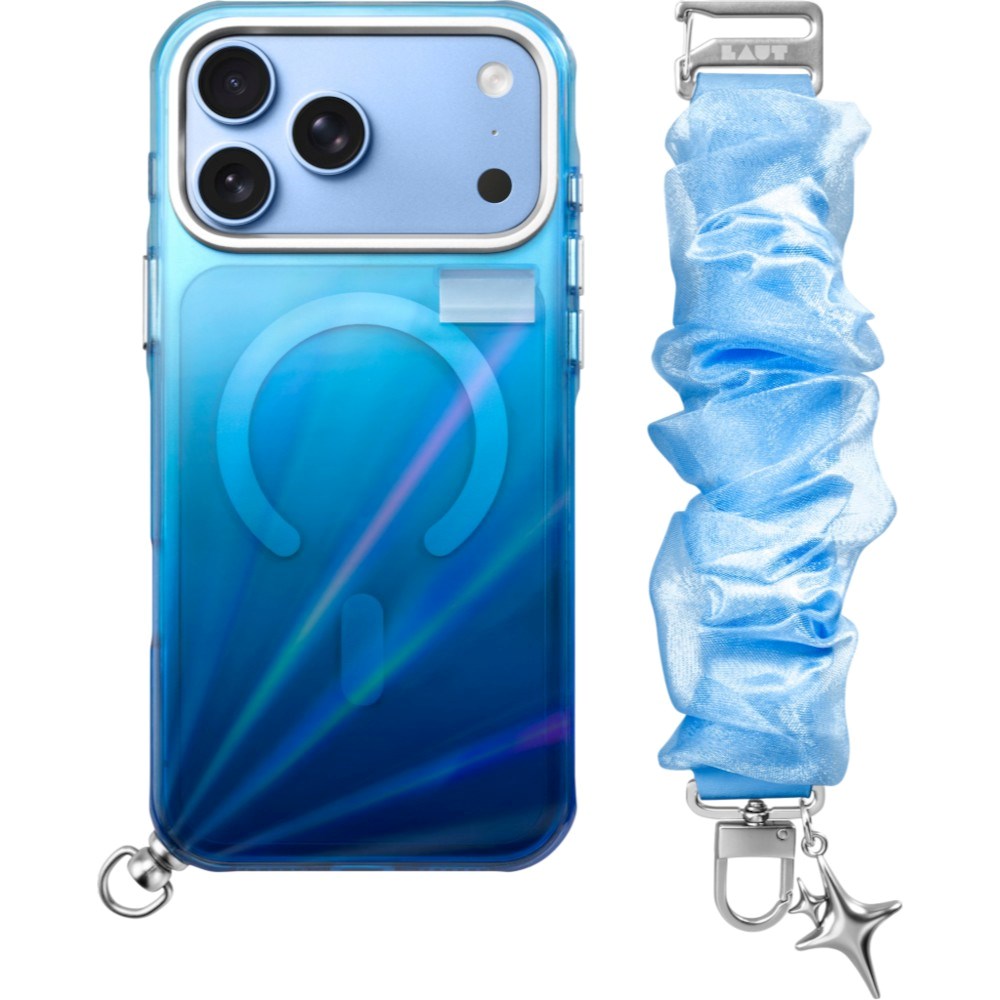 LAUT iPhone 18 Pro Max / 17 Pro Max NOVA GLOW Cover m. Strop og Stjerne Charm - MagSafe Kompatibel - Blå