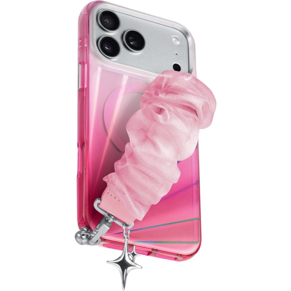 LAUT iPhone 18 Pro / 17 Pro NOVA GLOW Cover m. Strop og Stjerne Charm - MagSafe Kompatibel - Lyserød