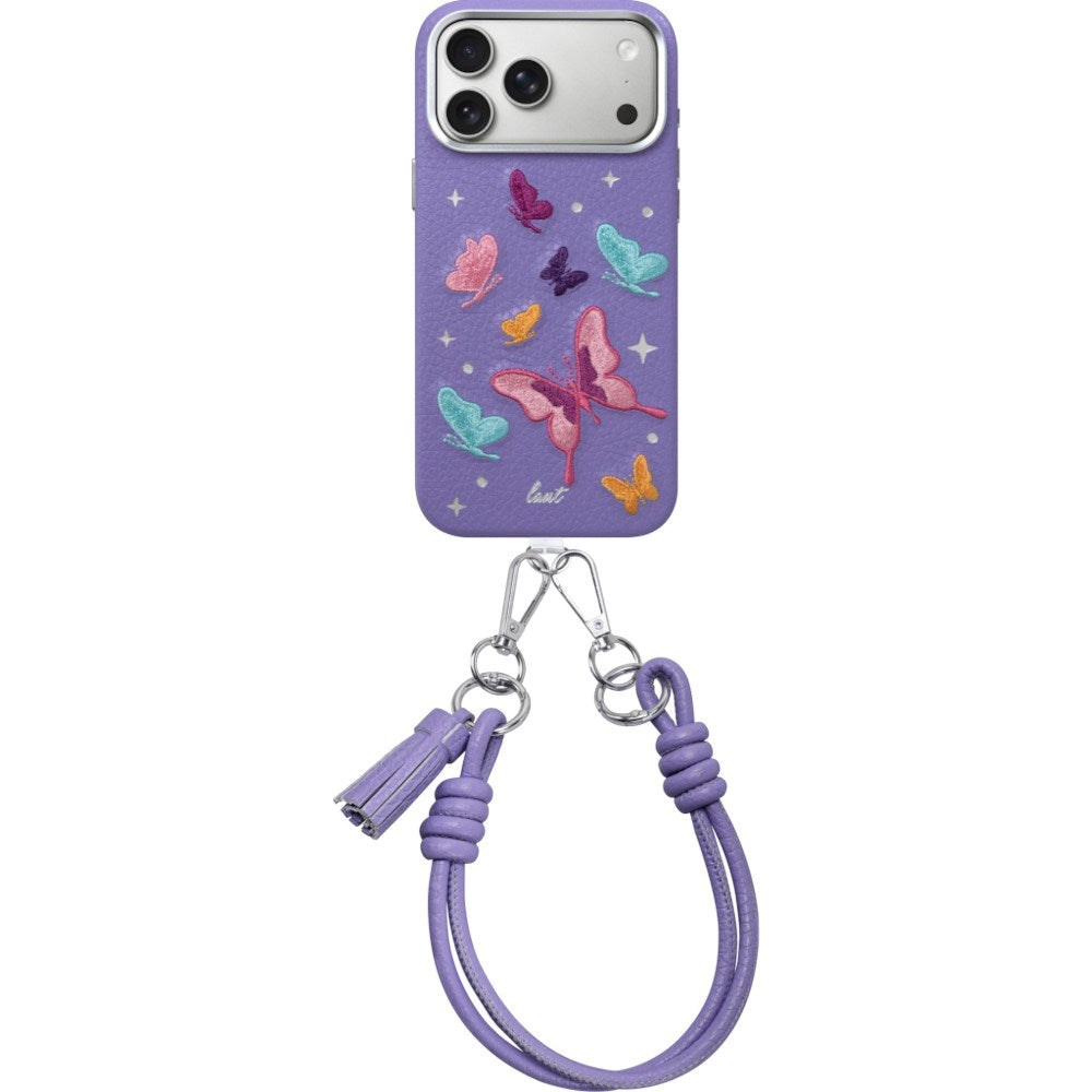 LAUT iPhone 18 Pro Max / 17 Pro Max TWINE EDGE Mobil Cover med Strop - MagSafe Kompatibel - Lilac Butterfly