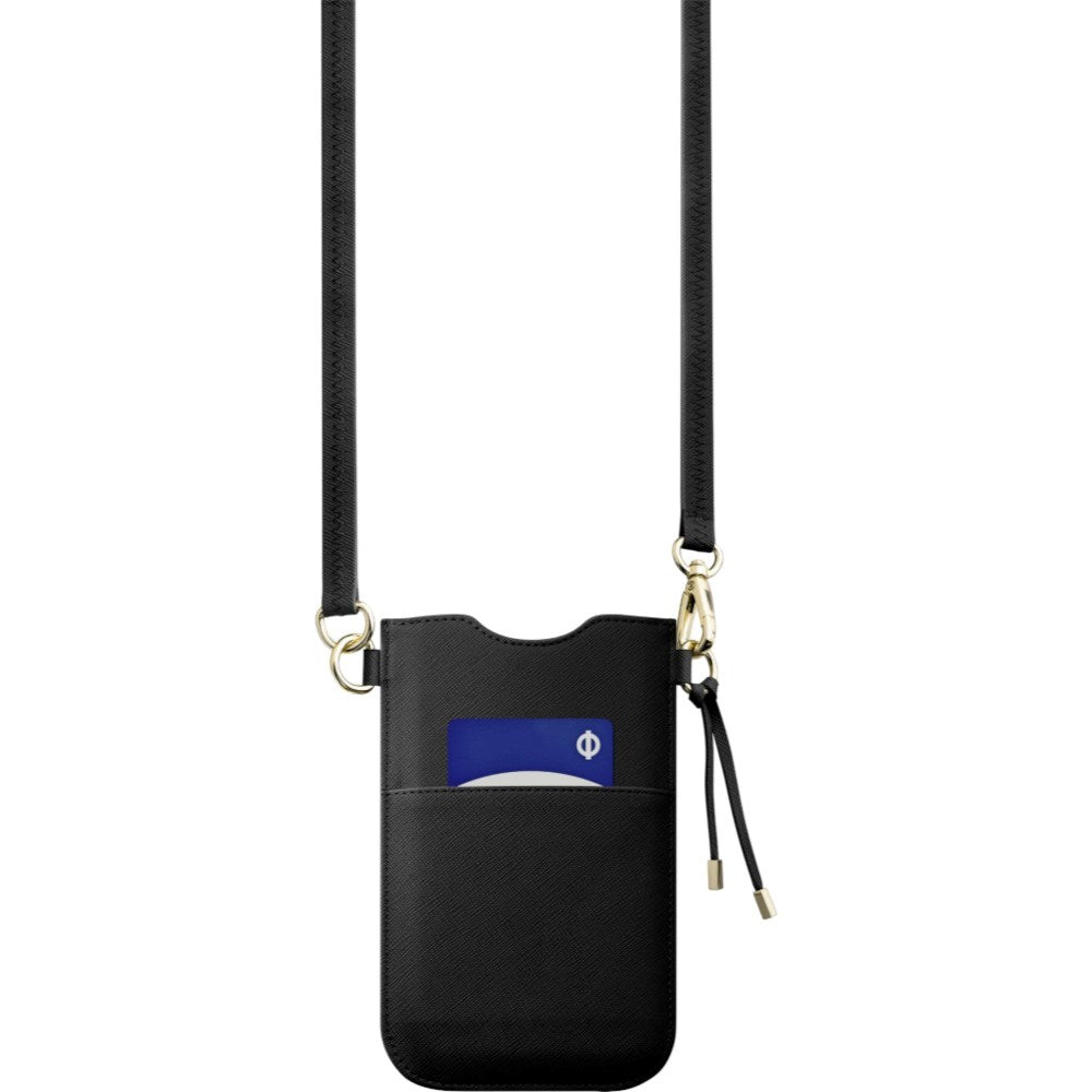 LAUT Vegansk Læder Crossbody Mobil Taske PRESTIGE - Sort (Maks. Mobil: 6,5")