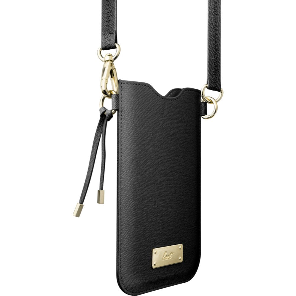 LAUT Vegansk Læder Crossbody Mobil Taske PRESTIGE - Sort (Maks. Mobil: 6,5")
