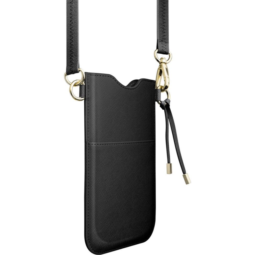 LAUT Vegansk Læder Crossbody Mobil Taske PRESTIGE - Sort (Maks. Mobil: 6,5")