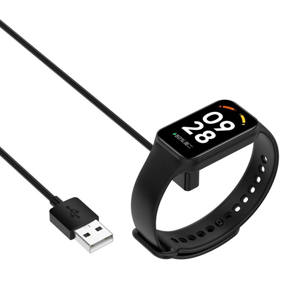 Telcon USB-A Oplader til Xiaomi Smart Band 9 / 8 / 8 Pro - 1m - Sort