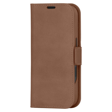 iPhone 16 dbramante1928 Lynge Ægte Læder Magnet Flip Cover - MagSafe Kompatibel - Tan