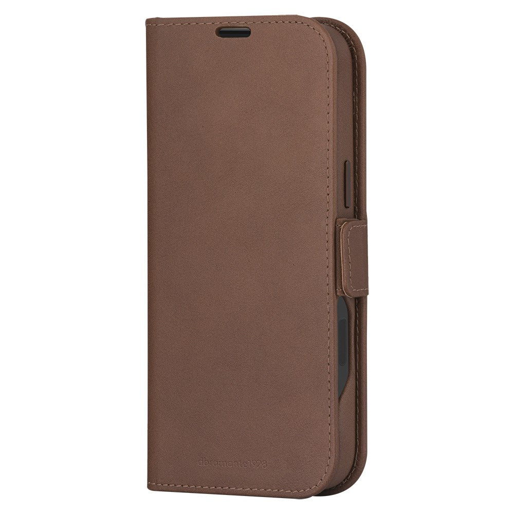 iPhone 16 Pro Max dbramante1928 Lynge Ægte Læder Magnet Flip Cover - MagSafe Kompatibel - Tan