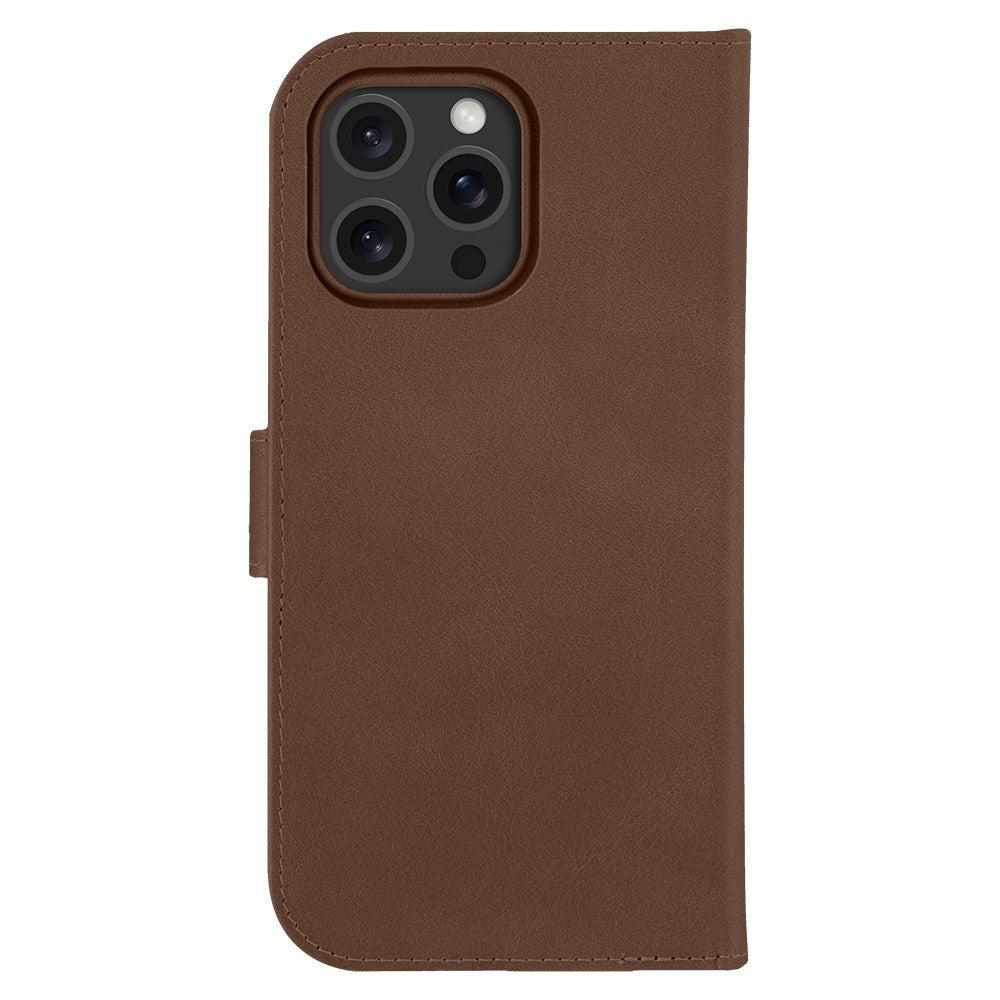 iPhone 16 Pro Max dbramante1928 Lynge Ægte Læder Magnet Flip Cover - MagSafe Kompatibel - Tan