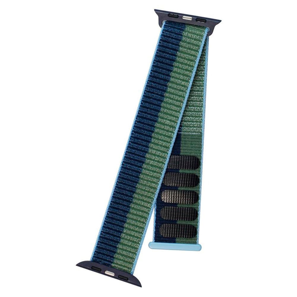 Apple Watch (38/40/SE/41/42mm) Lippa Nylonrem - Grøn / Blå