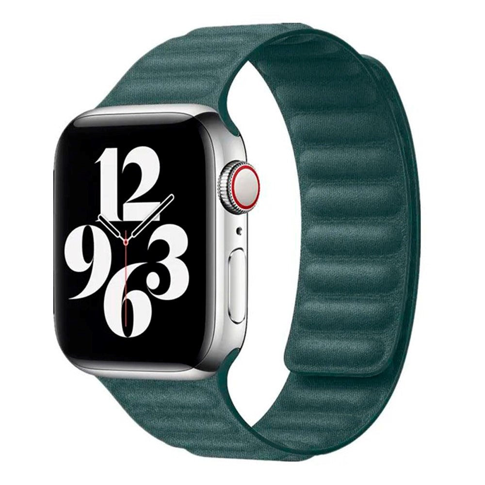 Apple Watch (38/40/SE/41/42mm) Magnetisk Lippa Finewoven Rem - Grøn