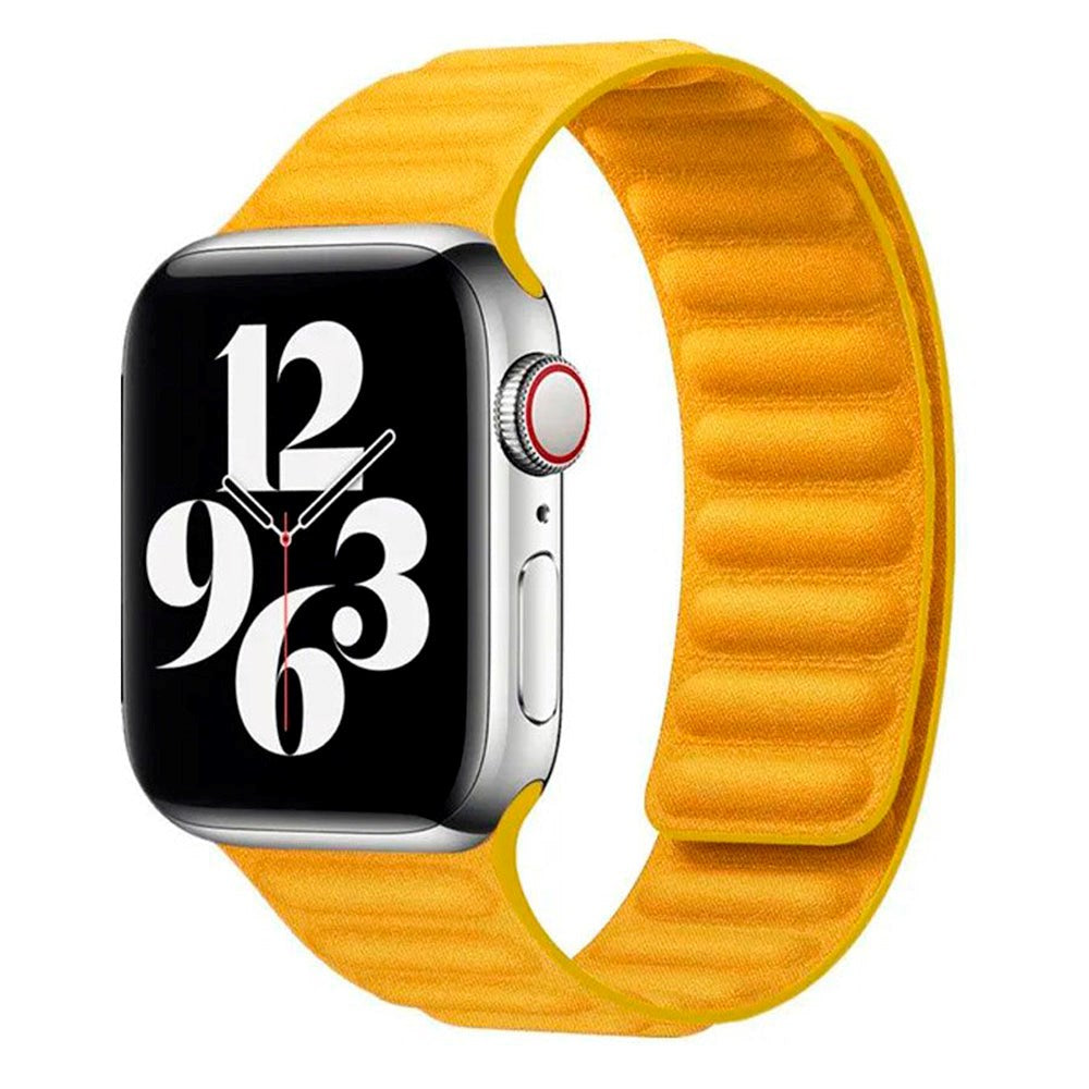 Apple Watch (38/40/SE/41/42mm) Magnetisk Lippa Finewoven Rem - Gul