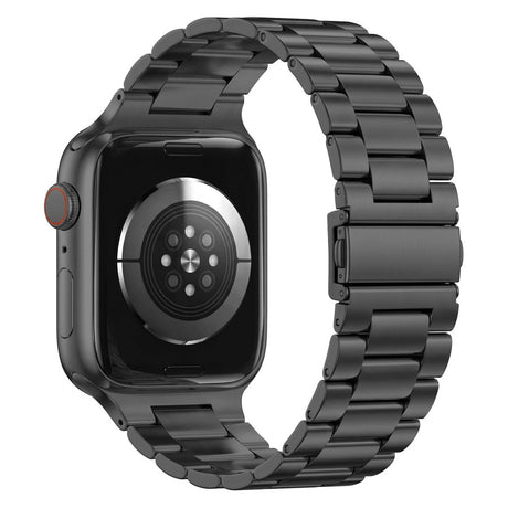 Lippa Apple Watch (42/44/SE/45/46/49mm) Rem i Rustfri Stål - Sort