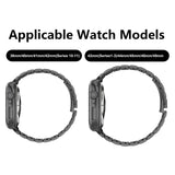 Lippa Apple Watch (42/44/SE/45/46/49mm) Rem i Rustfri Stål - Sort