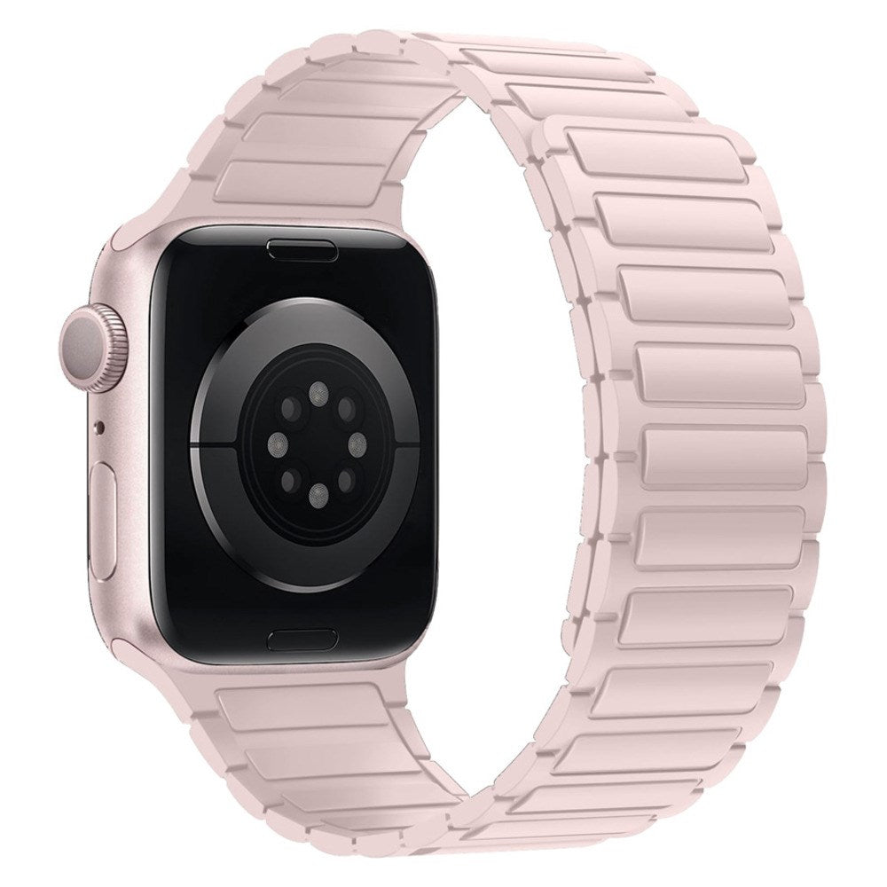 Lippa Apple Watch (38/40/41/42 mm) Magnetisk Silikone Urrem - Lyserød