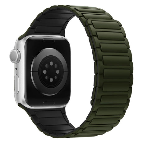 Lippa Apple Watch (38/40/41/42 mm) Magnetisk Silikone Urrem - Mørkegrøn