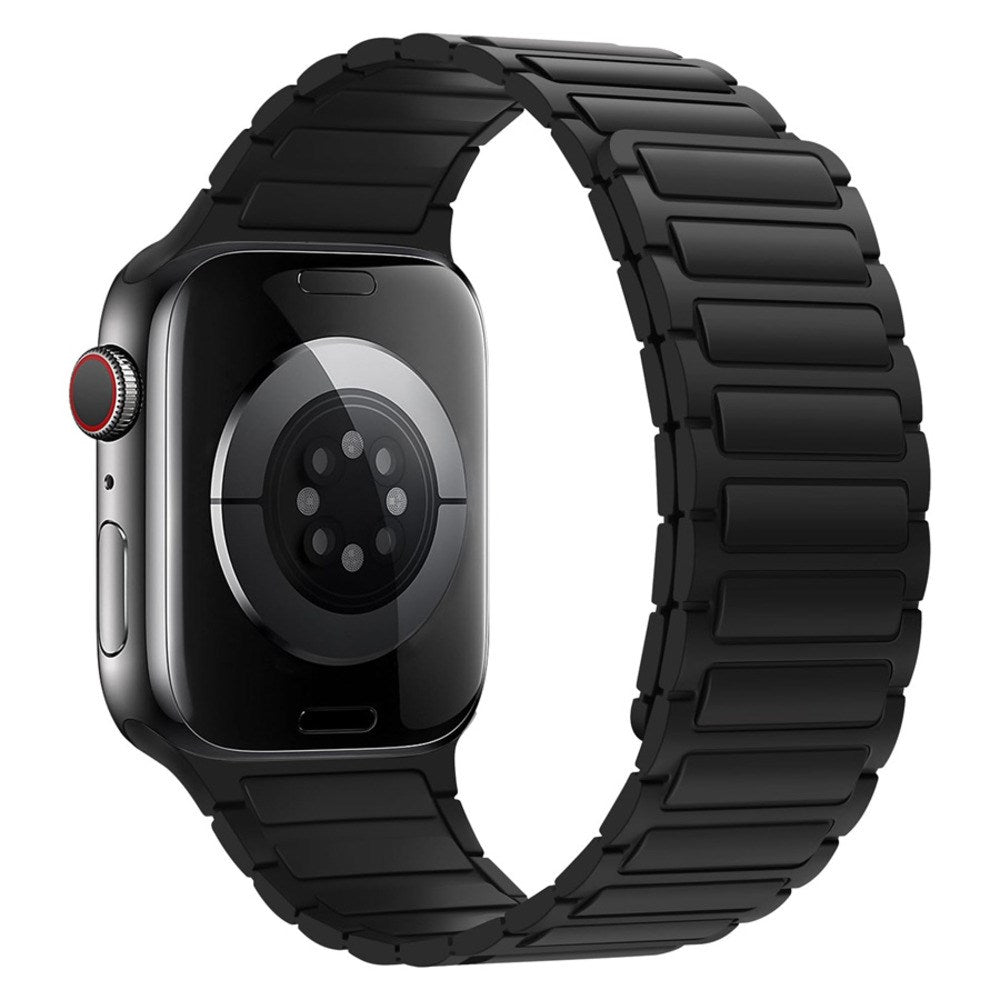 Lippa Apple Watch (42/44/45/46/49 mm) Magnetisk Silikone Urrem - Sort
