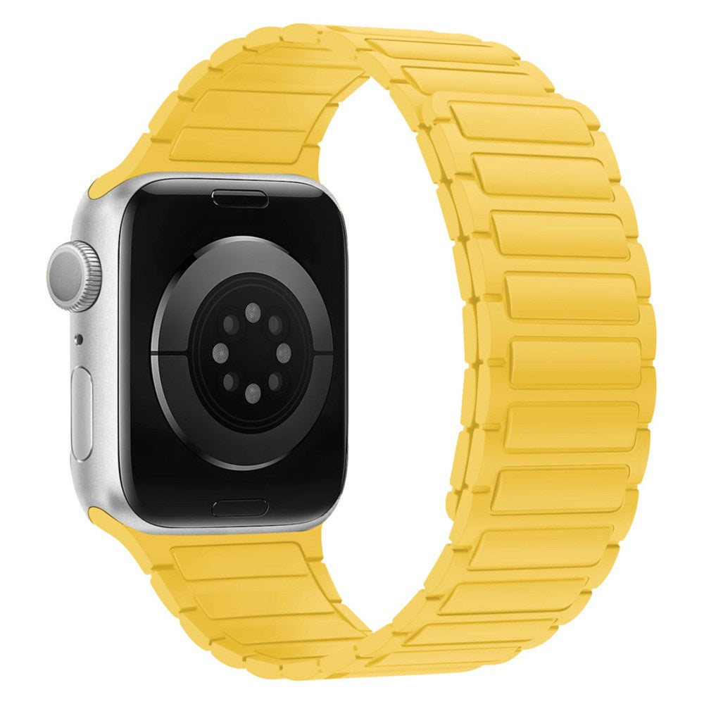 Lippa Apple Watch (42/44/45/46/49 mm) Magnetisk Silikone Urrem - Gul