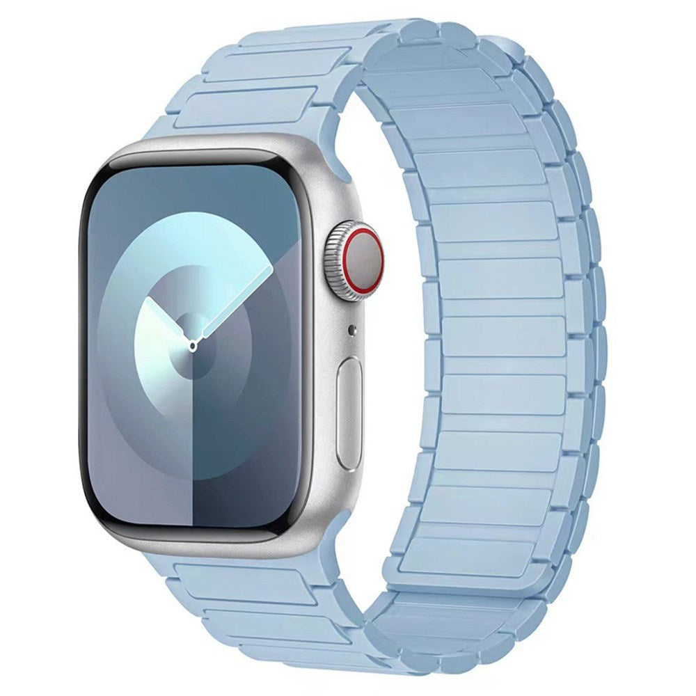 Lippa Apple Watch (42/44/45/46/49 mm) Magnetisk Silikone Urrem - Lyseblå