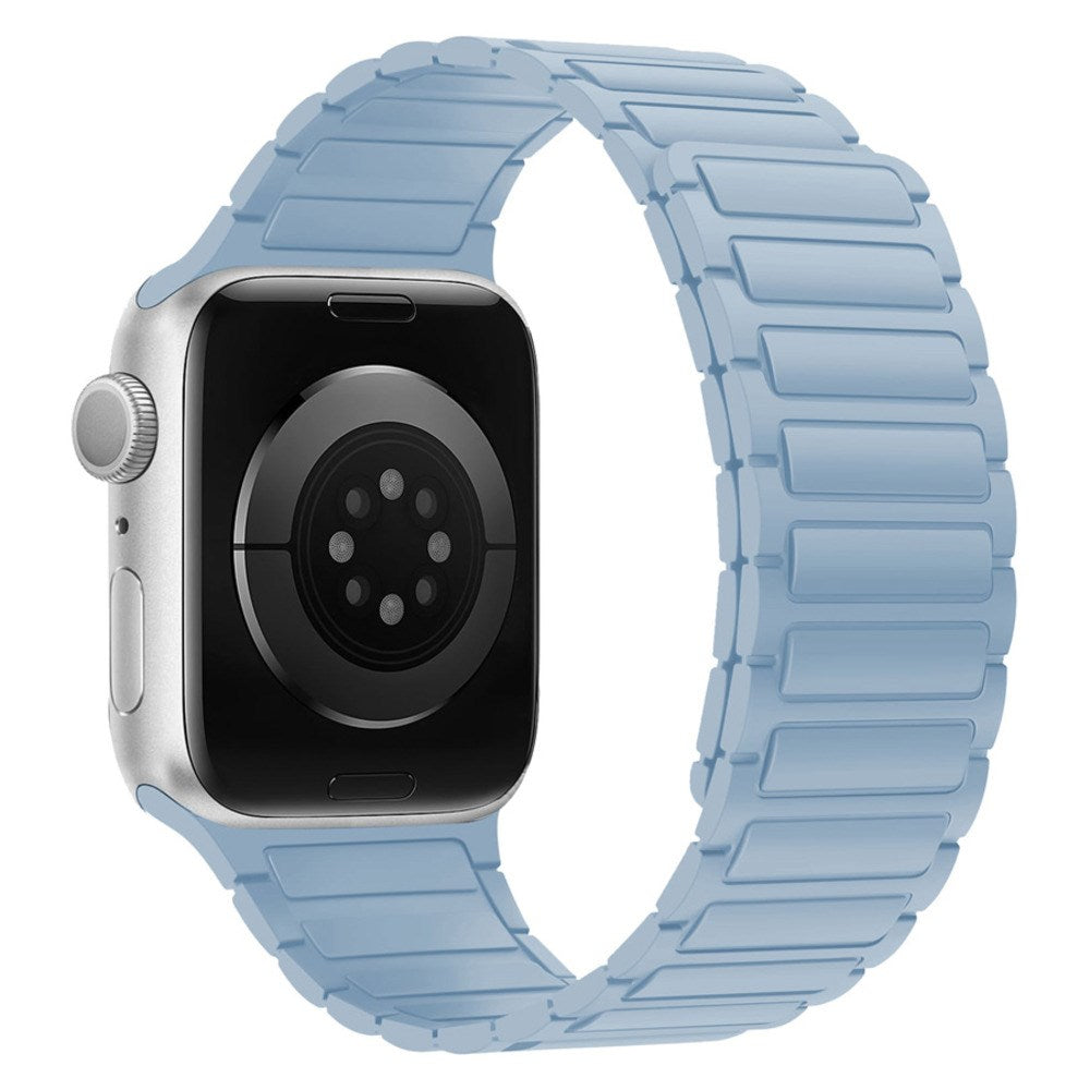 Lippa Apple Watch (42/44/45/46/49 mm) Magnetisk Silikone Urrem - Lyseblå