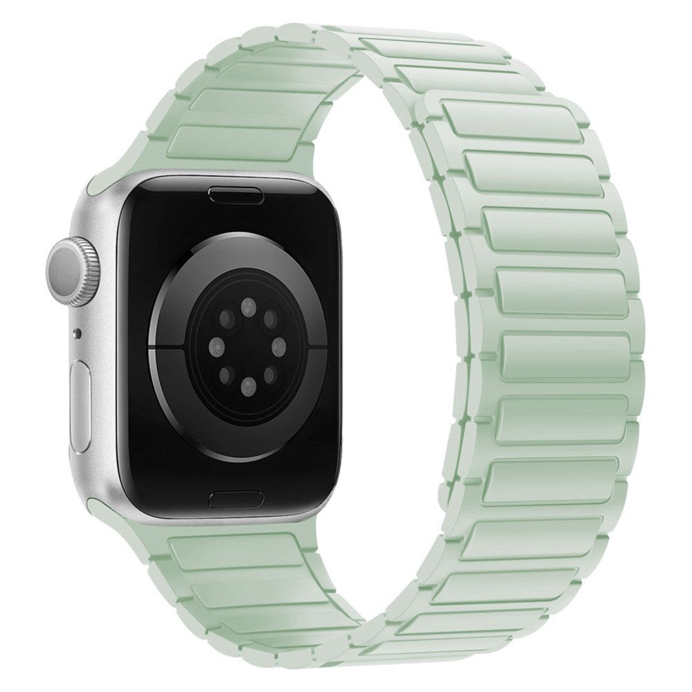 Lippa Apple Watch (42/44/45/46/49 mm) Magnetisk Silikone Urrem - Mint Grøn