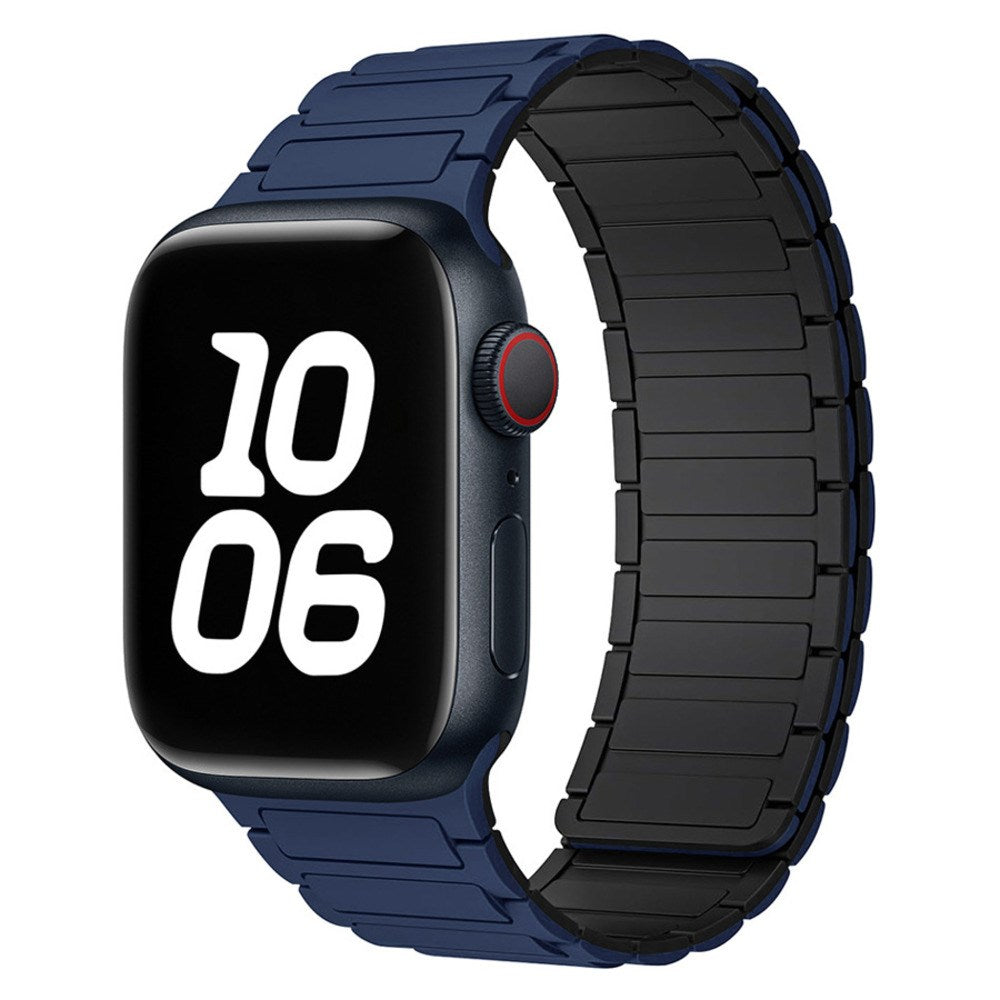 Lippa Apple Watch (42/44/45/46/49 mm) Magnetisk Silikone Urrem - Mørkeblå
