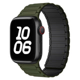 Lippa Apple Watch (42/44/45/46/49 mm) Magnetisk Silikone Urrem - Mørkegrøn