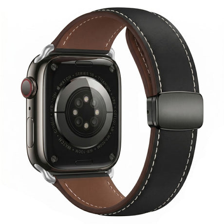 Lippa Apple Watch (38/40/41/42 mm) Magnetisk Kunstlæder Urrem - Sort