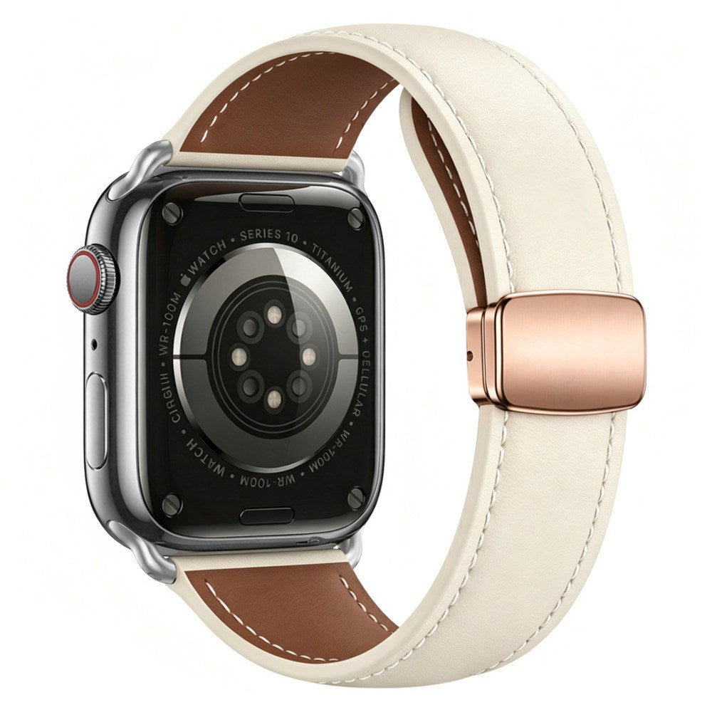 Lippa Apple Watch (38/40/41/42 mm) Magnetisk Kunstlæder Urrem - Beige