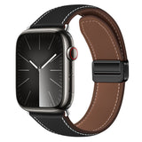 Lippa Apple Watch (42/44/45/46/49 mm) Magnetisk Kunstlæder Urrem - Sort