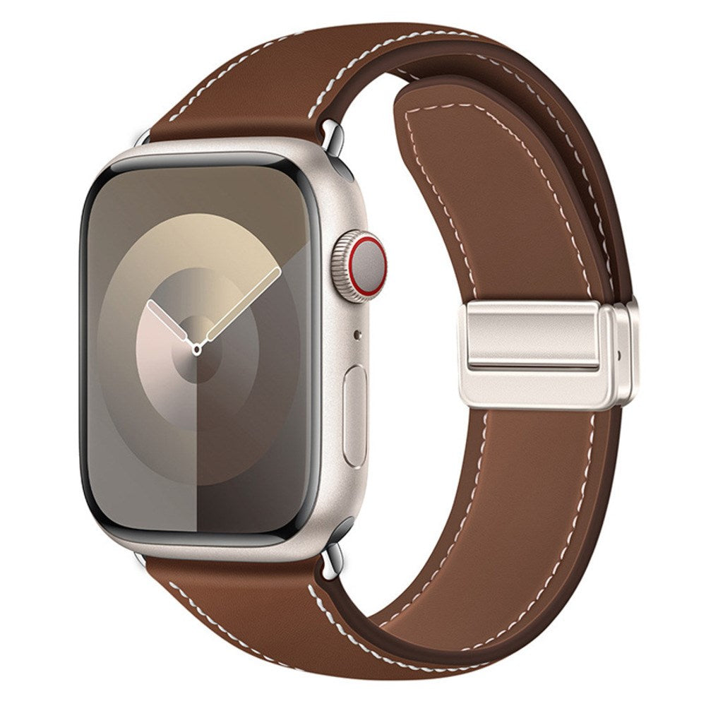 Lippa Apple Watch (42/44/45/46/49 mm) Magnetisk Kunstlæder Urrem - Brun