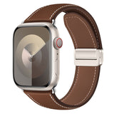 Lippa Apple Watch (42/44/45/46/49 mm) Magnetisk Kunstlæder Urrem - Brun