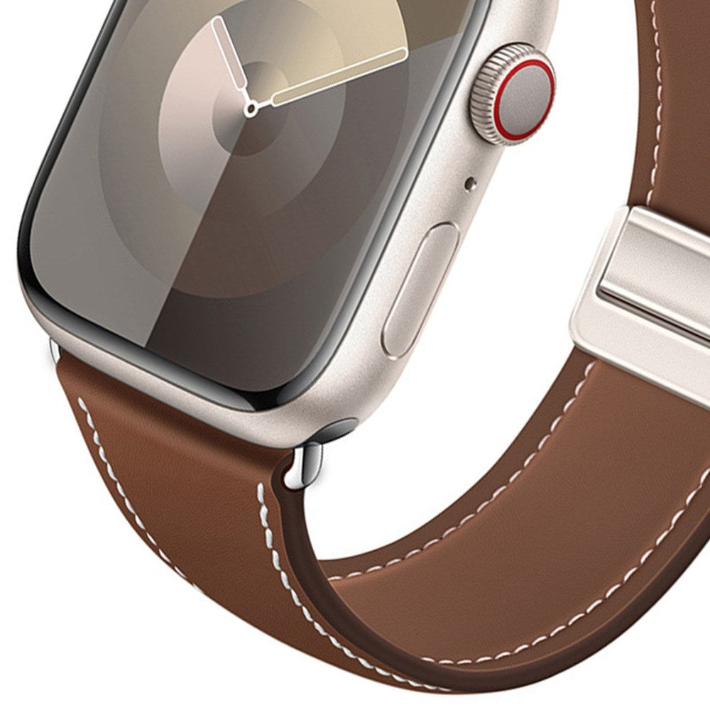 Lippa Apple Watch (42/44/45/46/49 mm) Magnetisk Kunstlæder Urrem - Brun