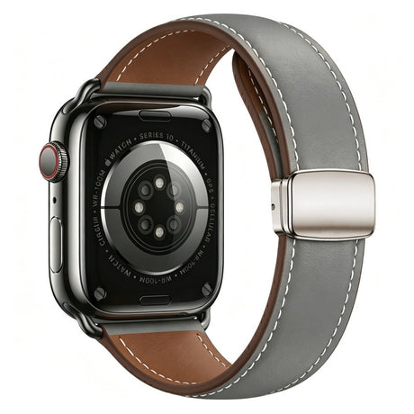 Lippa Apple Watch (42/44/45/46/49 mm) Magnetisk Kunstlæder Urrem - Grå