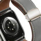 Lippa Apple Watch (42/44/45/46/49 mm) Magnetisk Kunstlæder Urrem - Grå