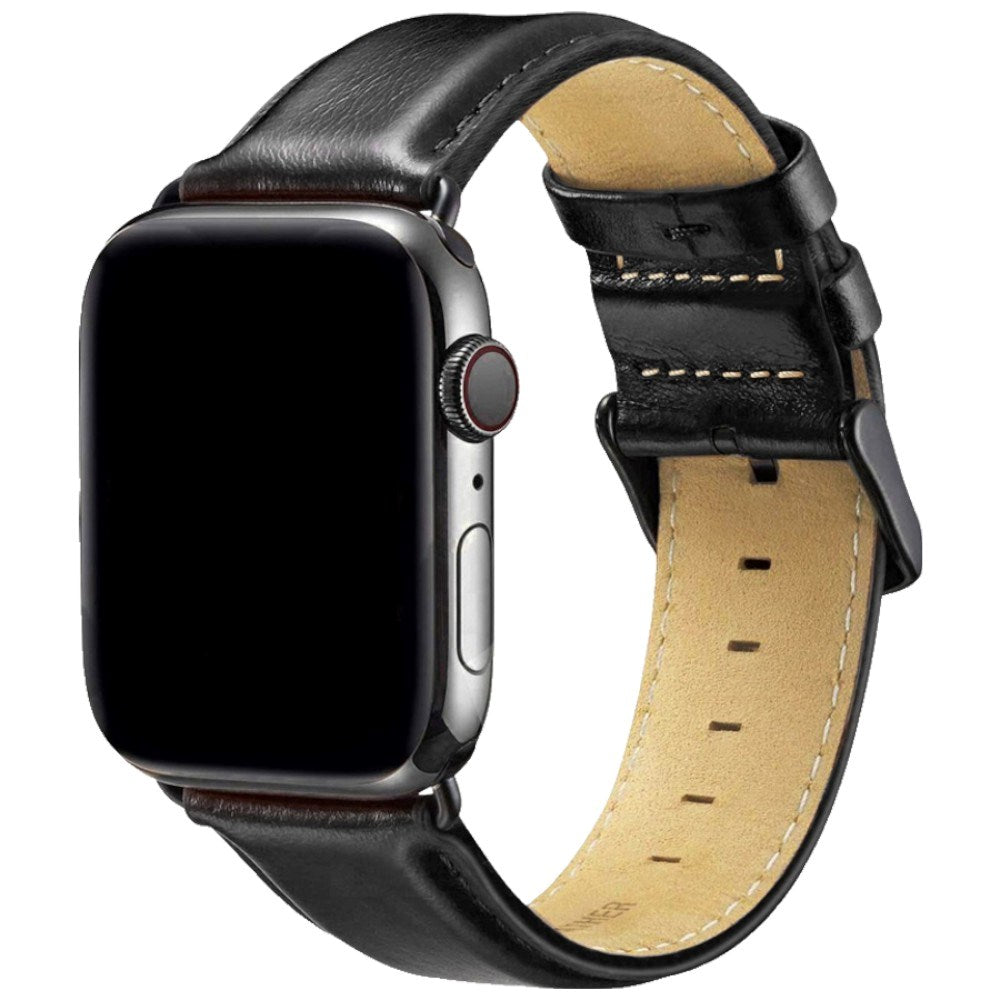 Lippa Apple Watch (38/40/41/42 mm) Kunstlæder Urrem - Sort