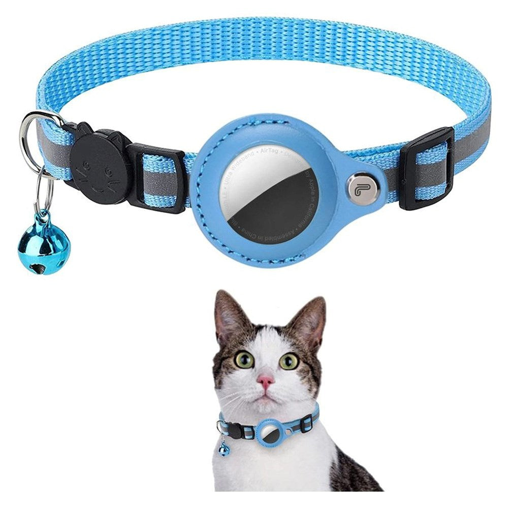 Lippa Halsbånd (22-32 cm) med AirTag 1. & 2. Gen. Etui - Blå