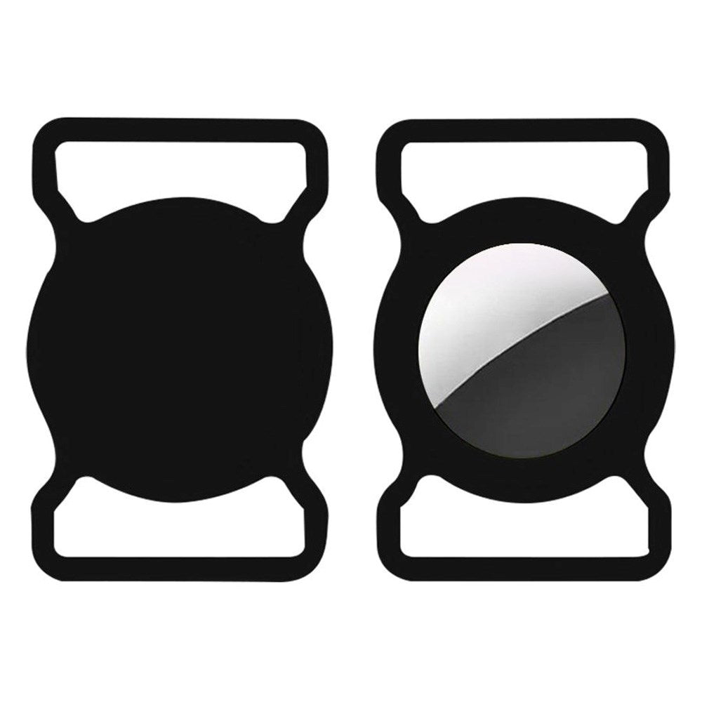Lippa Silikone Apple AirTag Holder til Halsbånd - Sort