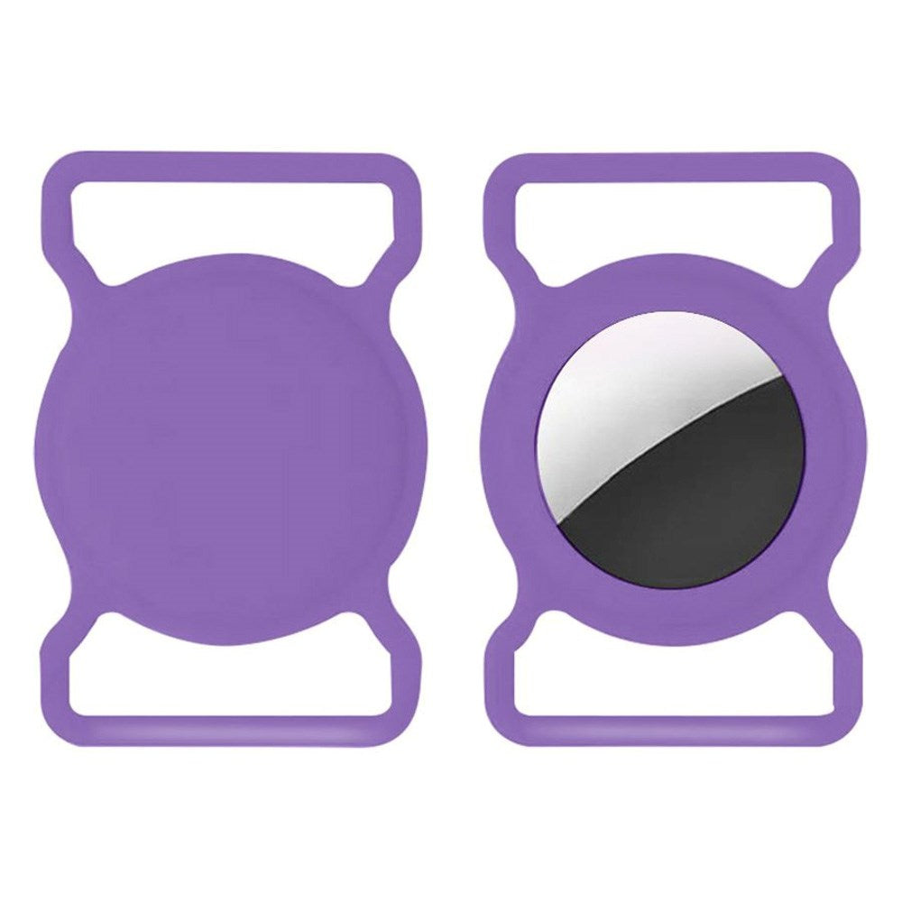 Lippa Silikone Apple AirTag Holder til Halsbånd - Lilla